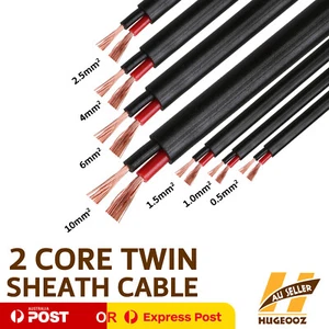 Electric Twin Core 12V Cable 2 Sheath House Trailer Solar Panel Battery Wiring - Picture 1 of 16
