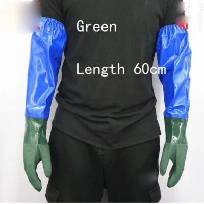 Men's Long Gloves Waterproof Anti-oil Labor Workwear Household Industrial 1 Pair - Image 1 of 4