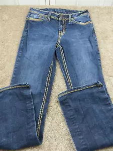 Zana Di embroidered Women's Button Up Jeans Size 8 Flared Leg - Picture 1 of 6