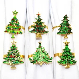 6 Pcs Xmas Napkin Ring Napkin Holder Christmas Supplies Holiday Table Decoration - Picture 1 of 16