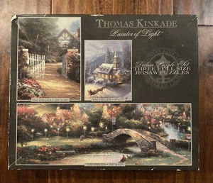 Thomas Kinkade Painter Of Light 3 Puzzle Set (Caeco, 2002, 1350 Pcs Total) NEW! - Picture 1 of 5