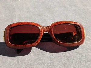 VTG Sunglasses Red Leather Escada F002 BRN 53-20-115 (Force in the glass) (PL187 - Picture 1 of 10