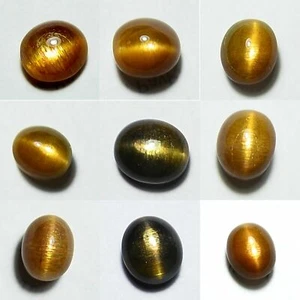 Natural Cat's Eye Unheated Untreated Orange Sunstone Oval Cabochon Gemstone - Picture 1 of 8
