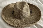 SUN & SAND NATURAL WIDE BRIM BEACH HAT WITH ADJUSTABLE CHIN STRAP CORD