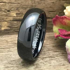 6MM Tungsten Ring, Personalize Engrave Wedding Band, Mens Ring, free engraving  - Picture 1 of 3