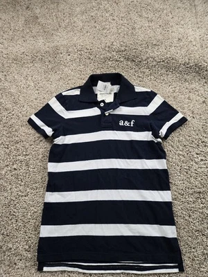 Abercrombie & Fitch Polo Shirt Boys XL Black Striped Short Sleeve Muscle Fit NWT - Image 1 of 4