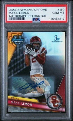 2023 Bowman Chrome - Makai Lemon 1st Bowman Refractor Auto RC /499 # 160 PSA 10 - Image 1 of 2