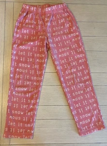 VGUC Gap Girls Size 10 Pink Pajama Pants “Let it Snow” fleece - Picture 1 of 7