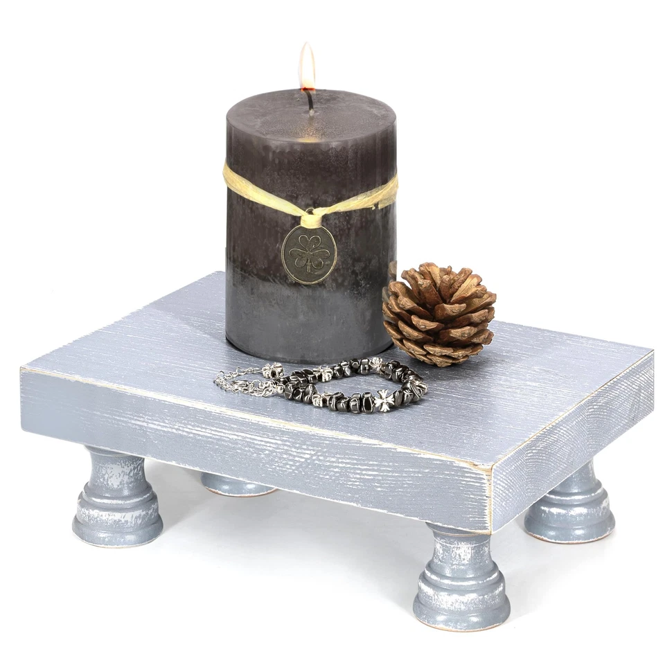 Elevadores de madera de pino para decoración para fregadero de cocina y tocador pequeño - elevadores versátiles... Foto 1 de 4