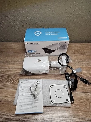 New - Amcrest 4K PoE Outdoor Bullet Camera 8MP UHD 2.8mm Lens Coaxial Connection - Image 1 of 4