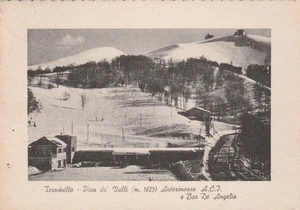 Cartolina Terminillo Pian De' Valli Autorimessa e Bar De Angelis Viaggiata 1956 - Foto 1 di 1
