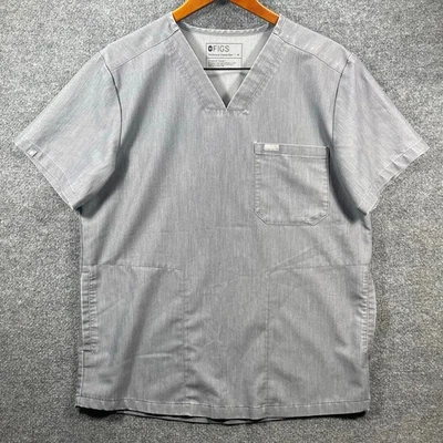 Figs Chisec Three-Pocket Scrub Top Men's M Gray Medical Nursing Uniform Hospital - Image 1 of 4