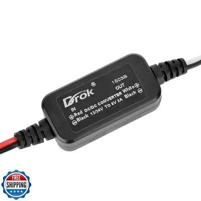 DROK 12V to 9V DC Converter, 11-32V to 9V 3A DC Buck Converter, Voltage Regul - Image 1 of 4