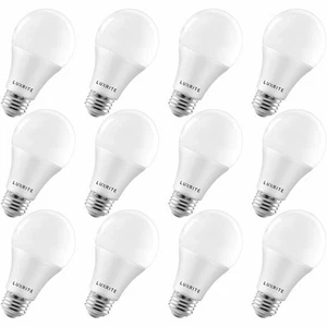 12x Luxrite A19 LED Bulb 100W Equivalent 3000K Enclosed Fixture Rated 1600lm E26 - Picture 1 of 7