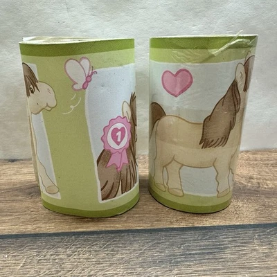 Tapetenbordüre Pferd Kinderzimmer Set 🐴💗 2 Rollen neu - Bild 1 von 2