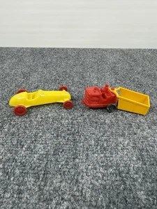 Vintage 1950s Pyro Plastics Racer Car & Wanna Toys Tractor Trailer Lot  USA Made - Picture 1 of 21