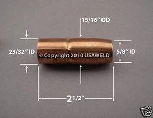 2 169 726 MIG Gas Nozzles Nozzle Miller 169726 M-25 - Bild 1 von 1