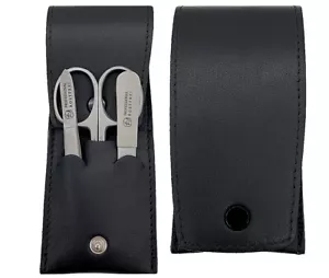 RICHARD JÄGER Estuche de Bolsillo Set de Manicura Estuche de Manicura Hombre Cuero Genuino INOX - Imagen 1 de 2