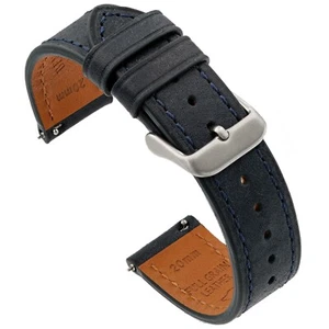 Italian Leather Watch Band - Full-Grain Leather - Navy Blue - 18, 20 or 22mm - Picture 1 of 6