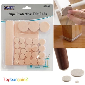 38pc Furniture Felt Pads Floor Wood Protectors Self Adhesive Non Slip Chair Leg - Imagen 1 de 9
