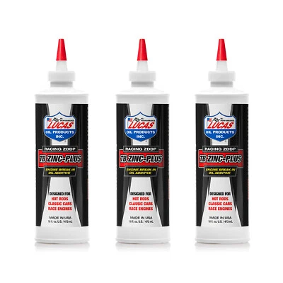 Lucas Oil 10063 TB Zinc Plus Engine Break-In Oil Additive 16oz/473ml Pack of 3 - Image 1 of 3
