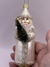 Father Christmas Ornament White Clad Santa Claus Old World Tree