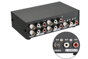 Selector de audio y video 4 puertos BNC RCA para vigilancia cámara CCTV DVR DVD TV STB - Imagen 1 de 5