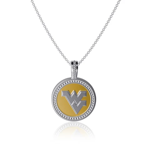 Women's Dayna Designs West Virginia Mountaineers Enamel Silver Coin Necklace Cover