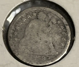 1858 10c SEATED LIBERTY SILVER DIME COIN - Picture 1 of 2