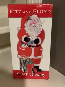 Fitz & Floyd Santa Hand Painted Snack Server Tray Therapy Tray Tid Bit Dish NIB - Picture 1 of 6