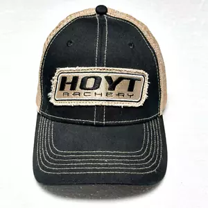 Hoyt Archery Hat Cap Adjustable Men's Hunting Black Beige Strap Back - Picture 1 of 9