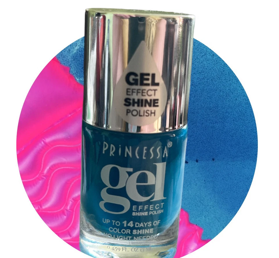 Esmalte brillo gel neón Princess’s. Dura hasta 14 días. Azul. Foto 1 de 1