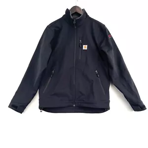 Carhartt Mens Jacket Black Lined Softshell Water Resistant Full Zip Size M - Picture 1 of 7