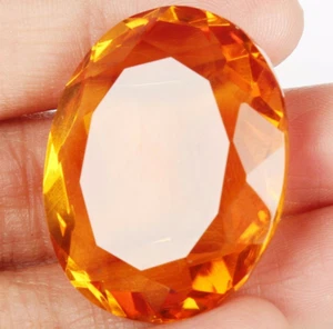 97.60 Ct. Large Yellow Citrine Oval Cut Faceted Loose Gemstone Gifts for Women - Picture 1 of 6