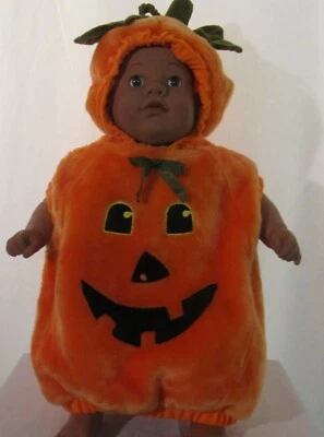 Disfraz de Calabaza Jack-O-Lantern Naranja Difuso con Capucha Talla 12-24 Meses  Foto 1 de 3