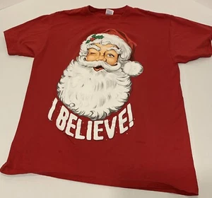 Jerzees High DensiT Santa TShirt I believe!  Mens L Ugly Christmas Santa Claus - Picture 1 of 13