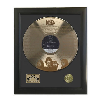 Pink Floyd Comfortably Numb Laser Etched Gold LP Record Framed Display - Image 1 of 3