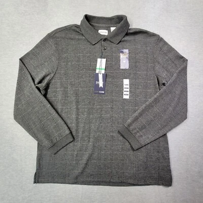 Camisa Polo Haggar Para Hombres Grande Gris Ventana Cuadros Cómoda Elastizada Fácil Cuidado Nueva con Etiquetas Foto 1 de 4