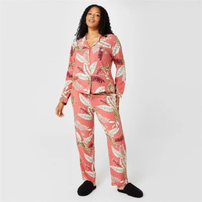 Conjunto de pijama de lujo estampado Biba para mujer talla UK M mediano (12-14) Jungle Cat PVP £62,99 Foto 1 de 4