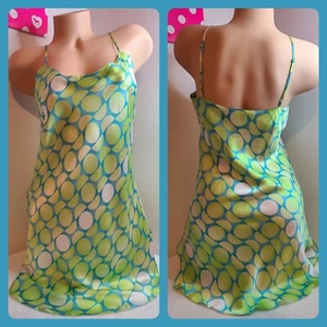 New VTG 90s Victoria's Secret 100% Silk Geometric Slip Dress Size Sm - Picture 1 of 7
