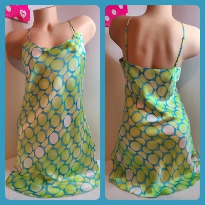 Nuevo Vestido sin Mangas Geométrico 100% Seda Victoria's Secret Años 90 De Colección Talla Pequeña Foto 1 de 4