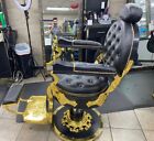 barber chair Vintage style Barbar chair gold and black chair with headrest
