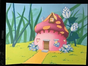 Los Pitufos Animación Cel Años 80 Producción Arte Fondo Dibujos Animados Vegetales Dibujos P - Imagen 1 de 1