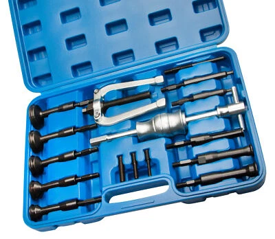 16 tlg. Innenlager Grundloch Abzieher Satz mit Zweiarm Abzieher und Gleithammer - Bild 1 von 4