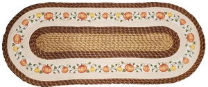 X-Large Oval Braided Runner Floor Rug (20x48") FALL, HARVEST THEME, PUMPKINS, CE - Picture 1 of 10