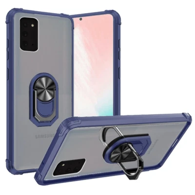 Для Samsung Note 20 прозрачный 360 ° магнитное кольцо стойка гибридный чехол прозрачный/синий - Изображение 1 из 2