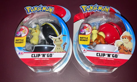 Pokémon Clip N Go MIMIKYU + GROWLITHE Luxury Ball Battle Ready Nintendo New Cover