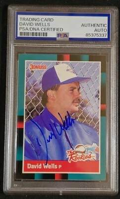 David Wells Signed 1988 Donruss Rookies # 28 Rookie Autographed New York Yankees - Image 1 of 2