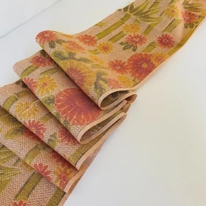 Bamboo Forest #C 7x60 LONG Vintage Tsumugi Silk Japanese Kimono Fabric TH41 - Picture 1 of 7