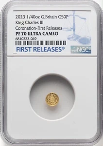 Great Britain King Charles III  2023 50 Pence Coronation Gold Coin NGC PF70-UC - Picture 1 of 2